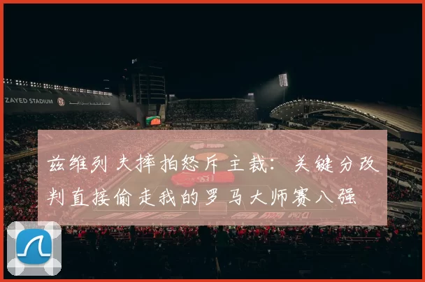 兹维列夫摔拍怒斥主裁:关键分改判直接偷走我的罗马大师赛八强